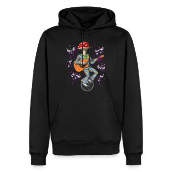 Disco Magic Mushroom - Männer Premium Bio Hoodie - Schwarz - Vorne - Nico (187cm)