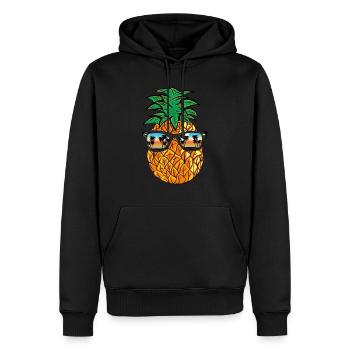 Pineapple Sunglasses Ananas avec lunettes de soleil Soleil - Sweat à capuche Premium bio Homme - noir - Devant - Nico (187cm)