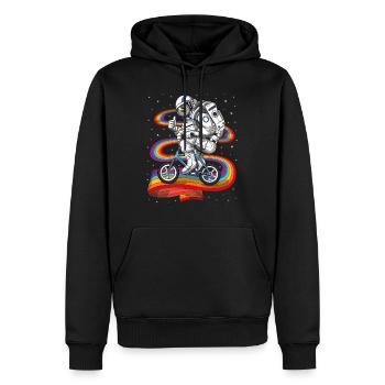 Psychedelische Astronaut Radfahren - Männer Premium Bio Hoodie - Schwarz - Vorne - Nico (187cm)