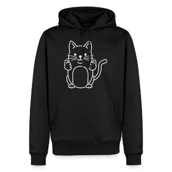 Chat Chat Chat - Sweat à capuche Premium bio Homme - noir - Devant - Nico (187cm)