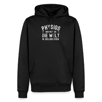 Physiotherapeuten Physiotherapie - Männer Premium Bio Hoodie - Schwarz - Vorne - Nico (187cm)