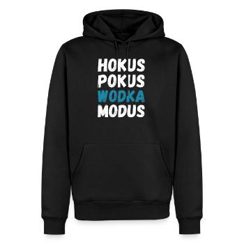Hokus Pokus Wodka Modus - Vodka-Trinker - Männer Premium Bio Hoodie - Schwarz - Vorne - Nico (187cm)