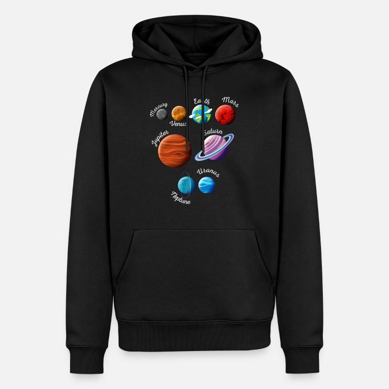 Solar System Planets - Sweat à capuche Premium bio Homme - noir