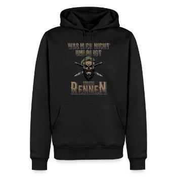 Was mich nicht umbringt sollte Rennen Soldat Bund - Männer Premium Bio Hoodie - Schwarz - Vorne - Nico (187cm)