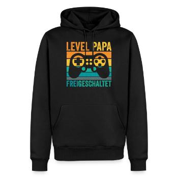 Level Papa Freigeschaltet Ankündigung Vater Geburt - Männer Premium Bio Hoodie - Schwarz - Vorne - Nico (187cm)