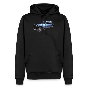 Ancienne voiture - Sweat à capuche Premium bio Homme - noir - Devant - Nico (187cm)