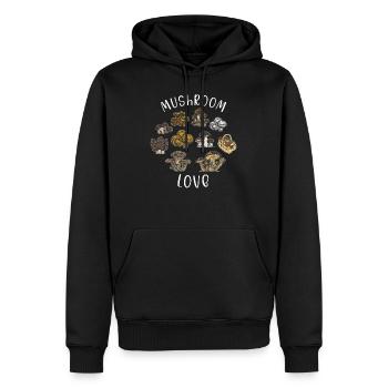 Champignon champignon cueilleur cueillette de champignons - Sweat à capuche Premium bio Homme - noir - Devant - Nico (187cm)