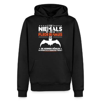 Fledermaus Spruch Tierliebhaber Fledermäuse - Männer Premium Bio Hoodie - Schwarz - Vorne - Nico (187cm)