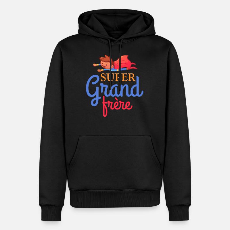 Super grand frere - Sweat à capuche Premium bio Homme - noir