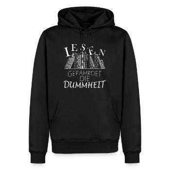 Lesen gefährdet die Dummheit Buch Bücher Geschenk - Männer Premium Bio Hoodie - Schwarz - Vorne - Nico (187cm)