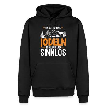 Jodelmusik Jodler Jodeln - Männer Premium Bio Hoodie - Schwarz - Vorne - Nico (187cm)