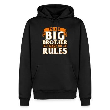 Frère aîné frère - Sweat à capuche Premium bio Homme - noir - Devant - Nico (187cm)