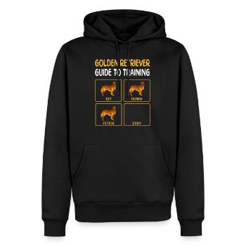 Golden Retriever Guide à la formation de l’obéissance de chien - Sweat à capuche Premium bio Homme - noir - Devant - Nico (187cm)