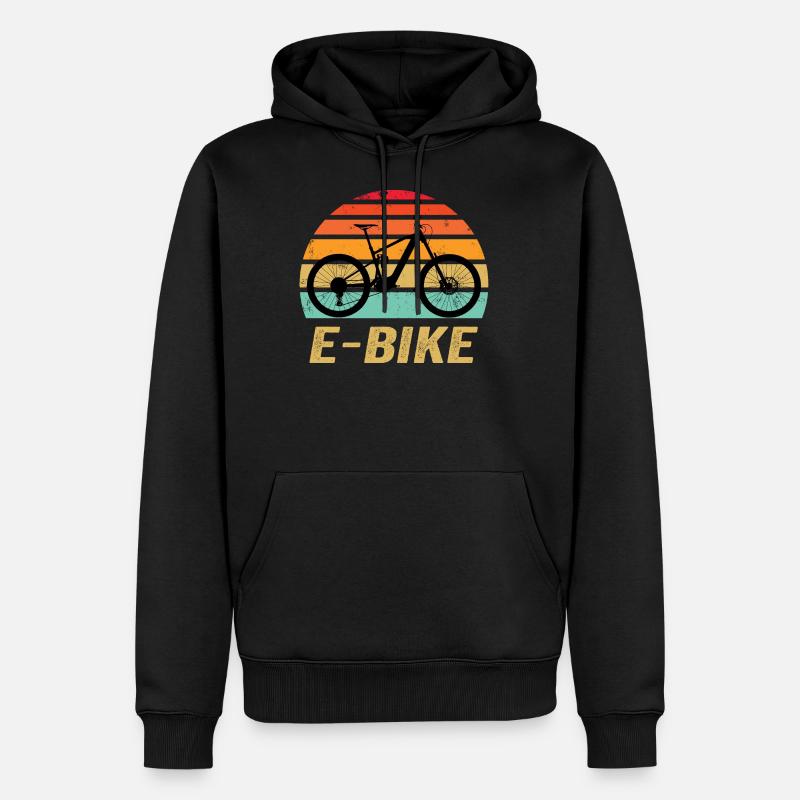 E-Bike MTB E-MTB - Männer Premium Bio Hoodie - Schwarz