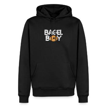 Bagel Garçon - Sweat à capuche Premium bio Homme - noir - Devant - Nico (187cm)