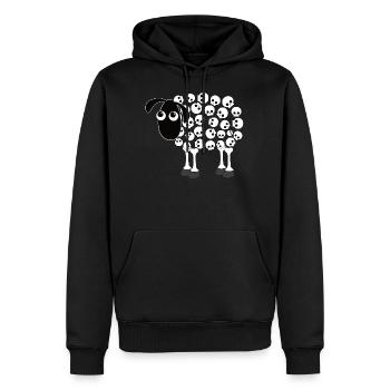 tête de mort mouton crâne os têtes de mort gothique rock - Sweat à capuche Premium bio Homme - noir - Devant - Nico (187cm)