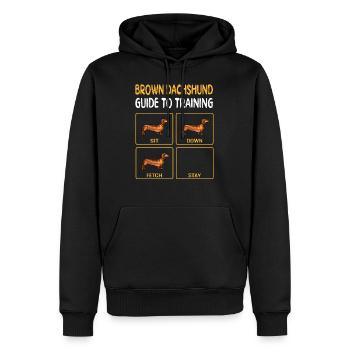 Brown Dachshund Guide To Training Dog Obedience - Sweat à capuche Premium bio Homme - noir - Devant - Nico (187cm)