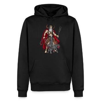 Hadès de dieu grec antique - Sweat à capuche Premium bio Homme - noir - Devant - Nico (187cm)