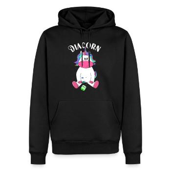Diacorn - Männer Premium Bio Hoodie - Schwarz - Vorne - Nico (187cm)