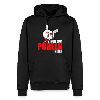 Je suis juste ici pour me moquer - Sweat à capuche Premium bio Homme - noir - Devant - Nico (187cm)