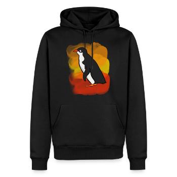 Pinguin - Männer Premium Bio Hoodie - Schwarz - Vorne - Nico (187cm)