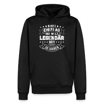 30 Jahre Ehe Ehefrau Perlenhochzeit Geschenk - Männer Premium Bio Hoodie - Schwarz - Vorne - Nico (187cm)