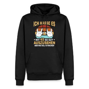 45 Jahre 45 Geburtstag Geschenk 45 Jahre Birthday - Männer Premium Bio Hoodie - Schwarz - Vorne - Nico (187cm)
