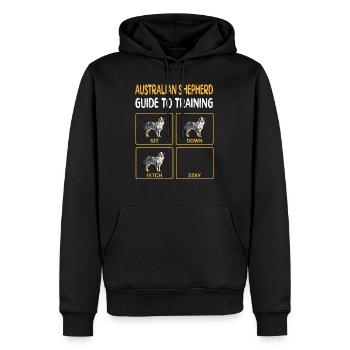 Guide australien de berger au chien d’entraînement Obedienc - Sweat à capuche Premium bio Homme - noir - Devant - Nico (187cm)