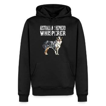 Amant australien drôle de crabot de whisperer de berger - Sweat à capuche Premium bio Homme - noir - Devant - Nico (187cm)