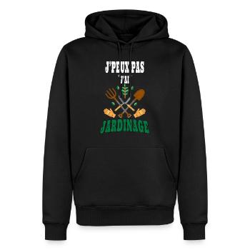 J' Peux Pas, J'ai Jardinage Cadeau Jardinage - Sweat à capuche Premium bio Homme - noir - Devant - Nico (187cm)