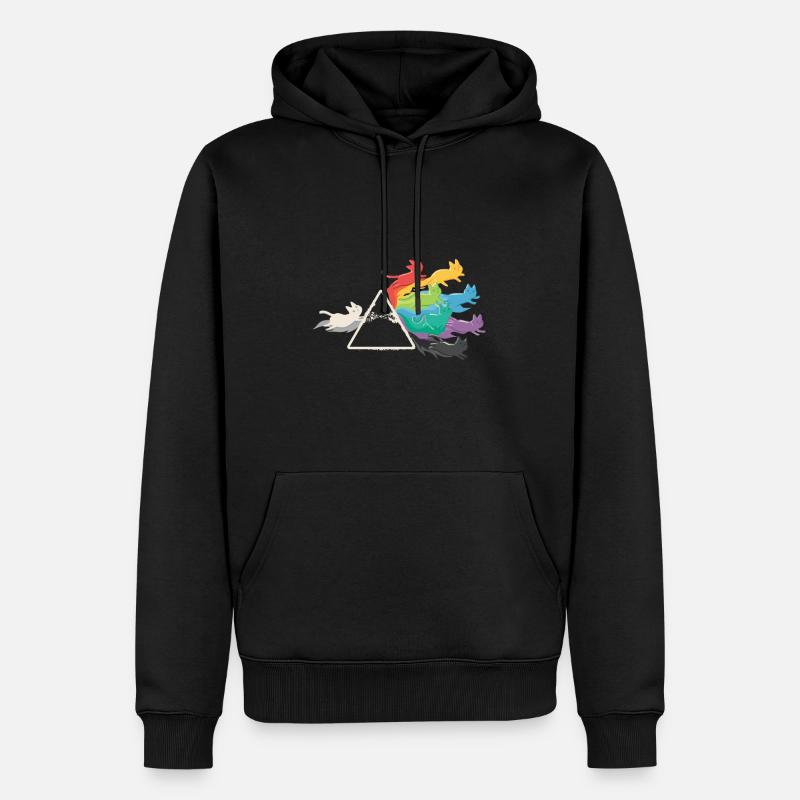 GATTI ARCOBALENO PRISMA - Felpa con cappuccio ecologica premium da uomo - nero