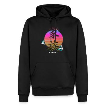 Japonais Symbole Japonais Famille Kanji Cadeau - Sweat à capuche Premium bio Homme - noir - Devant - Nico (187cm)
