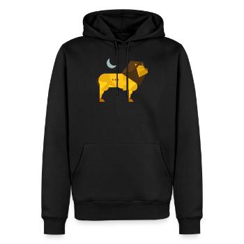 Polygon Löwe - Männer Premium Bio Hoodie - Schwarz - Vorne - Nico (187cm)