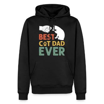 Best Cat Dad Ever, Cat Daddy Gift - Sweat à capuche Premium bio Homme - noir - Devant - Nico (187cm)