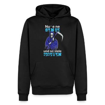 Nur Eine Sense für so viele Idioten Geschenk - Männer Premium Bio Hoodie - Schwarz - Vorne - Nico (187cm)