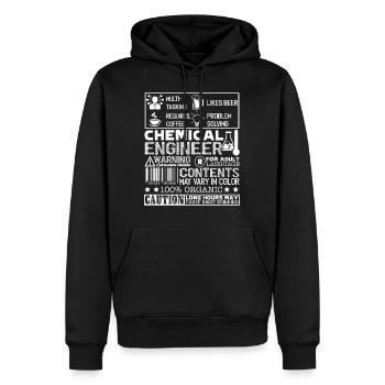 Travail d’ingénieur chimique - Sweat à capuche Premium bio Homme - noir - Devant - Nico (187cm)