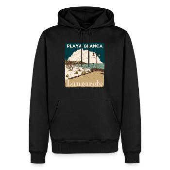 PLAYA BLANCA LANZAROTE - Männer Premium Bio Hoodie - Schwarz - Vorne - Nico (187cm)