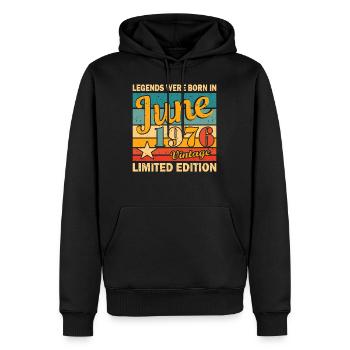 1976 Jahr Geburtstag June seit Juni 1976 Geschenk - Männer Premium Bio Hoodie - Schwarz - Vorne - Nico (187cm)