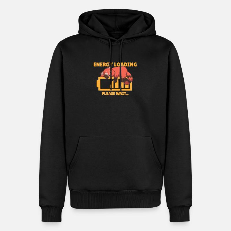 MÜDE ROTER PANDA - Männer Premium Bio Hoodie - Schwarz