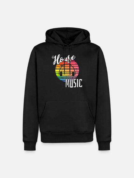 House Music Sunset - Men’s Premium Organic Hoodie - black