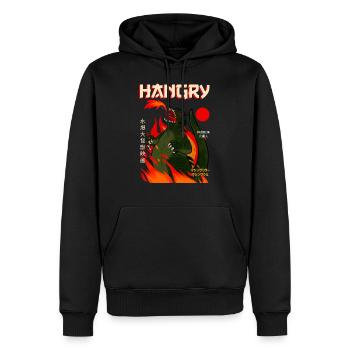 Hangry Moster Faim japonaise - Sweat à capuche Premium bio Homme - noir - Devant - Nico (187cm)