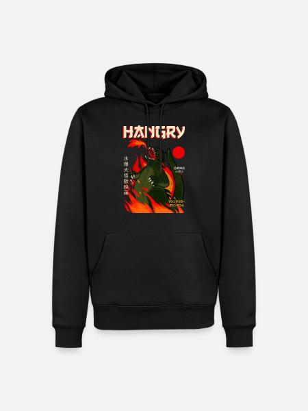 Hangry Moster Japanse Honger - Mannen Premium Bio hoodie - zwart