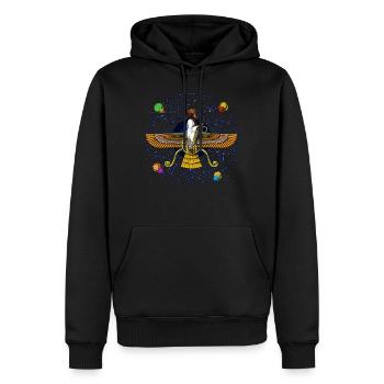 Ancien symbole Anunnaki - Sweat à capuche Premium bio Homme - noir - Devant - Nico (187cm)
