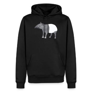 Tapir - Männer Premium Bio Hoodie - Schwarz - Vorne - Nico (187cm)