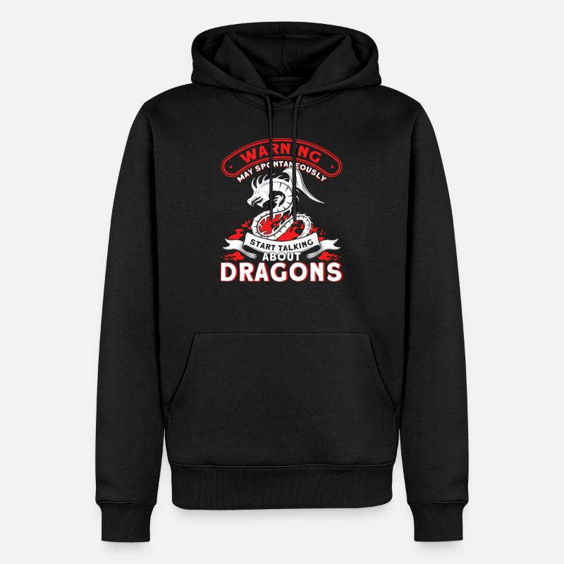 Drachen Fan Spruch Drachen Geschenk - Männer Premium Bio Hoodie - Schwarz