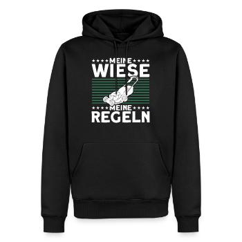 Wiese Rasen Rasenmäher - Männer Premium Bio Hoodie - Schwarz - Vorne - Nico (187cm)