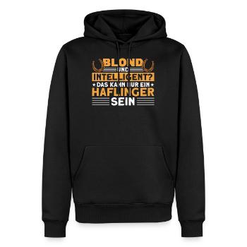 Reitschule Haflinger Reiter Geschenk - Männer Premium Bio Hoodie - Schwarz - Vorne - Nico (187cm)