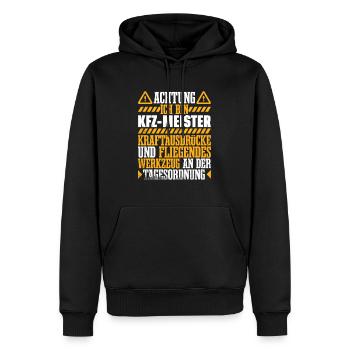 KFZ Meister Mechaniker Meisterprüfung Geschenk - Männer Premium Bio Hoodie - Schwarz - Vorne - Nico (187cm)