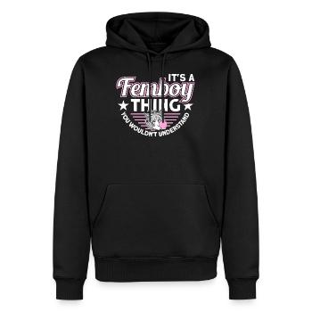 Crossdressing Anime Femboy - Männer Premium Bio Hoodie - Schwarz - Vorne - Nico (187cm)