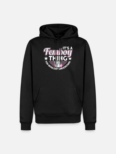 Crossdressing Anime Femboy - Men’s Premium Organic Hoodie - black